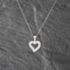 Pre-Owned 9ct White Gold 0.25ct Brilliant Cut Diamond Open Heart Pendant & 18 Inch Curb Chain 41142871