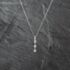 Pre-Owned 9ct White Gold Pale Green/Blue Topaz Triple Flower Cluster Dropper Pendant & 18 Inch Curb Chain 41142917