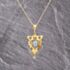 Pre-Owned Vintage Yellow Gold Aquamarine Decorative Openwork Dropper Pendant & 20 Inch Prince Of Wales Chain 41142951
