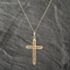 Pre-Owned 9ct Yellow Gold Openwork Cross Pendant & 18 Inch Curb Chain 41142971