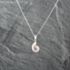 Pre-Owned 9ct White Gold 0.05ct Diamond Swirl Pendant & 16 Inch Curb Chain 41143029