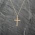 Pre-Owned 9ct Yellow Gold Plain Millenium Cross Pendant & 18 Inch Curb Chain 41143053