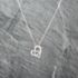 Pre-Owned 9ct White Gold 0.10ct Brilliant Cut Diamond Open Heart Double Pendant & 18 Inch Curb Chain 41143074
