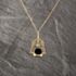 Pre-Owned 9ct Yellow Gold Multi Stone Fancy Swivel Pendant & 20 Inch Curb Chain 41143183