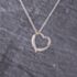 Pre-Owned 9ct White Gold 0.02ct Diamond Open Heart Slider Pendant & 15 Inch Curb Chain 41143191