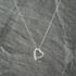 Pre-Owned 9ct White Gold 0.02ct Diamond Set Open Heart Pendant & 18 Inch Curb Chain 41143213