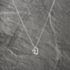 Pre-Owned 9ct White Gold Cubic Zirconia Heart Slider Pendant & 18 Inch Curb Chain 41143227