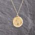Pre-Owned 9ct Yellow Gold Round St Christopher Pendant & 18 Inch Curb Chain 41143236