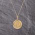 Pre-Owned 9ct Yellow Gold Round St Christopher Pendant & 18 Inch Curb Chain 41143238