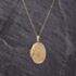 Pre-Owned 9ct Yellow Gold 0.01ct Brilliant Cut Diamond Engraved Oval Locket Pendant & 18 Inch Curb Chain 41143255