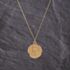 Pre-Owned 9ct Yellow Gold Scallop Edged St Christopher Pendant & 18 Inch Curb Chain 41143259