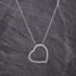 Pre-Owned 9ct White Gold Large Openwork Heart Slider Pendant & 18 Inch Curb Chain 41143260