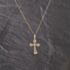 Pre-Owned Yellow Gold Openwork Cross Pendant & 17 Inch Curb Chain 41143288