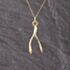 Pre-Owned 9ct Yellow Gold Wishbone Pendant & 18 Inch Curb Chain 41143336