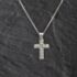 Pre-Owned 18ct White Gold 1.00ct Brilliant Cut Diamond Channel Set Cross Pendant & 18 Inch Curb Chain 41143340