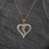 Pre-Owned 9ct Two Colour Gold 0.25ct Diamond Set Open Heart Pendant & 18 Inch Prince Of Wales Chain 41143344