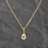 Pre-Owned 9ct Yellow Gold Green Beryl Pear Shape Pendant & 20 Inch Curb Chain 41143348