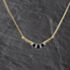 Pre-Owned 18ct Yellow Gold Sapphire & 0.15ct Diamond Set Bar Pendant & 16 Inch Curb Chain 41143352
