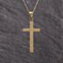 Pre-Owned 18ct Yellow Gold Patterned Cross Pendant & 18 Inch Curb Chain 41143363