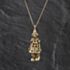 Pre-Owned 9ct Yellow Gold Multi Stone Clown Pendant & 20 Inch Curb Chain 41143370