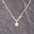 Pre-Owned 9ct Yellow Gold Ruby & Opal V Shape Pendant & 16 Inch Belcher Chain 41143374