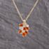 Pre-Owned 9ct Two Colour Gold Fire Opal & 0.04ct Diamond Cluster Pendant & 24 Inch Curb Chain 41143375