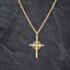 Pre-Owned 9ct Yellow Gold Decorative Diamond Cut Cross Pendant & 18 Inch Prince Of Wales Chain 41143394