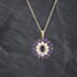 Pre-Owned 9ct Yellow Gold Amethyst & Opal Halo Cluster Pendant & 18 Inch Prince Of Wales Chain 41143398