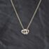 Pre-Owned 9ct Two Colour Gold Diamond Double Open Heart Pendant & 18 Inch Prince Of Wales Chain 41143402