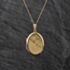 Pre-Owned 9ct Yellow Gold Three Quarter Engraved Locket Pendant & 18 Inch Curb Chain 41143416