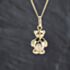 Pre-Owned 9ct Yellow Gold Multi Stone Teddy Pendant & 20 Inch Curb Chain 41143418