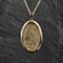 Pre-Owned Vintage 9ct Yellow Gold Large Hand Engraved Oval Locket Pendant & 24 Inch Prince Of Wales Chain 41143437
