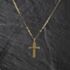 Pre-Owned 9ct Yellow Gold Engraved Cross Pendant & 16 Inch Paper Link Chain 41143444