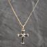 Pre-Owned 9ct Two Colour Gold 0.25ct Black & White Diamond Cross Pendant & 18 Inch Curb Chain 41143461