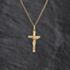 Pre-Owned 9ct Yellow Gold Crucifix Cross Pendant & 19 Inch Curb Chain 41143467