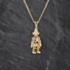 Pre-Owned 9ct Yellow Gold Cubic Zirconia Set Clown Pendant & 18 Inch Curb Chain 41143471