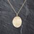Pre-Owned Vintage 9ct Yellow Gold Half Engraved Oval Locket Pendant & 22 Inch Trace Chain 41143483