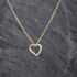 Pre-Owned 9ct Yellow Gold 0.03ct Diamond Open Heart Pendant & 18 Inch Curb Chain 41143490