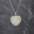 Pre-Owned 9ct Yellow Gold Jade Chinese Love Heart Pendant & 18 Inch Curb Chain 41143494