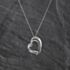 Pre-Owned 9ct White Gold Diamond Heart Pendant & 18 Inch Curb Chain 41143517