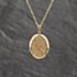 Pre-Owned 9ct Yellow Gold Oval Hand Engraved Locket Pendant & 18 Inch Curb Chain 41143521