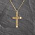 Pre-Owned 9ct Yellow Gold Hand Engraved Cross Pendant & 19 Inch Trace Chain 41143522