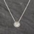 Pre-Owned 9ct White Gold Cubic Zirconia Halo Round Cluster Pendant & 18 Inch Trace Chain 41143566