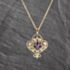Pre-Owned 9ct Yellow Gold Amethyst Set Pendant & 18 Inch Curb Chain 41143571