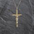 Pre-Owned 9ct Yellow Gold Crucifix Cross Pendant & 17 Inch Trace Chain 41143579
