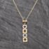 Pre-Owned 9ct Two Colour Gold Square And Circle Pendant & 16 Inch Curb Chain 41143581