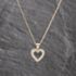 Pre-Owned 9ct Yellow Gold Diamond Open Heart Gemstone Pendant & 18 Inch Curb Chain 41143587