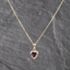 Pre-Owned Yellow Gold Amethyst Heart Gemstone Pendant & 18 Inch Curb Chain 41143588
