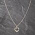 Pre-Owned Two Colour Gold Open Heart Diamond Cut Gemstone Pendant & 17 Inch Curb Chain 41143589