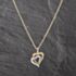 Pre-Owned 9ct Two Colour Gold Double Heart Pendant & 19 Inch Curb Chain 41143590